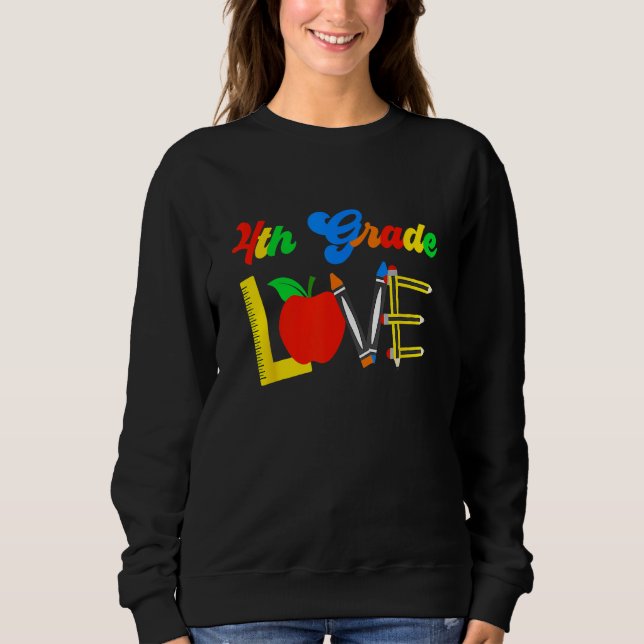 Sudadera 4th Grade Love Teacher Student Back To School 2023 (Anverso)
