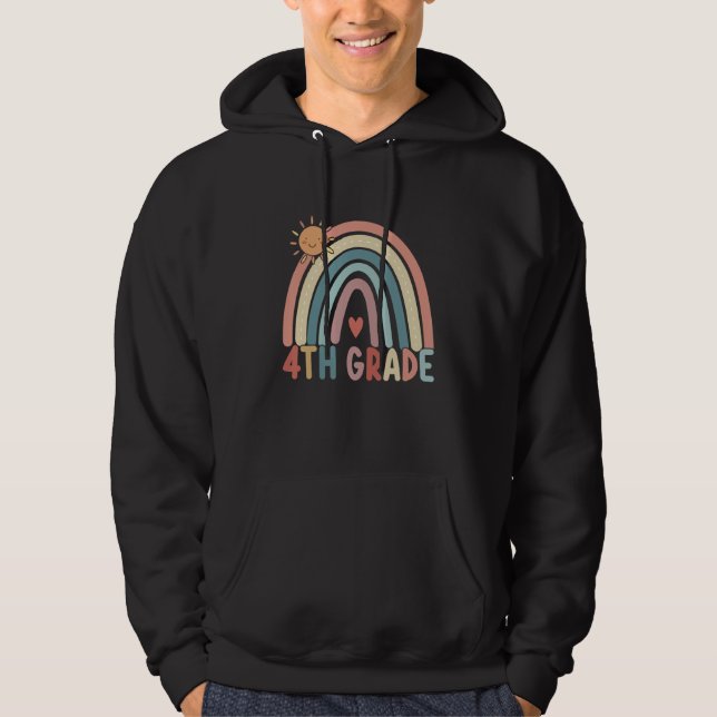 Sudadera 4th Grade Rainbow Team Fourth Grade Teacher Boho R (Anverso)