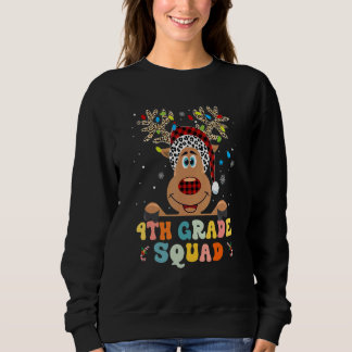 Sudadera 4th Grade Squad Reindeer  Teacher Christmas  1