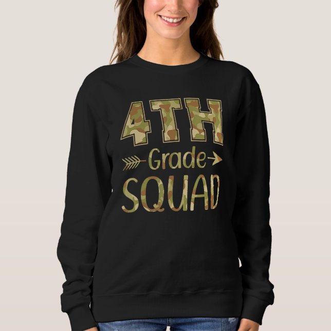 Sudadera 4th Grade Squad Teacher & Student Camo Back To Sch (Anverso)