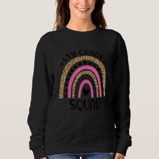 Sudadera 4th Grade Squad Teacher Student Rainbow 100th Day