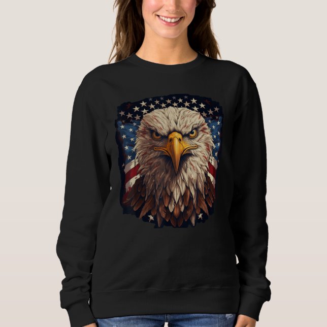 Sudadera 4th July American Eagle Flag  Independence Day (Anverso)