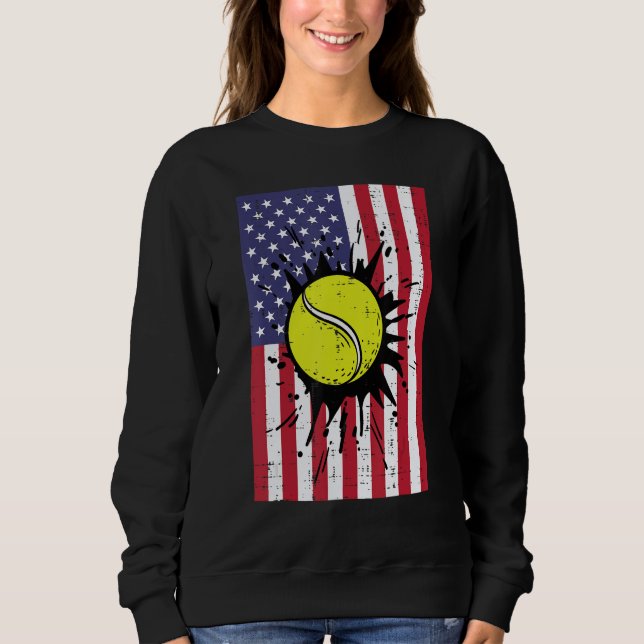 Sudadera 4th July Tennis America Flag Patriotic Men Boys Ki (Anverso)