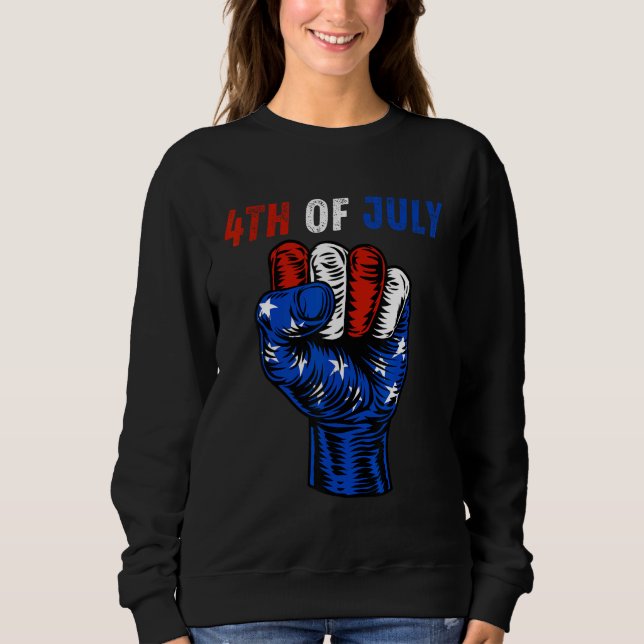 Sudadera 4Th Of July 2023 American Flag Retro Family (Anverso)