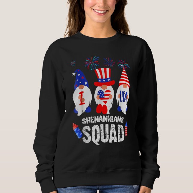 Sudadera 4th Of July 2023 Patriotic Gnomes  American USA (Anverso)