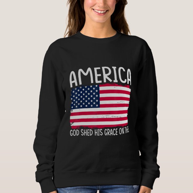 Sudadera 4th of July America God Shed His Grace on Thee 1 (Anverso)