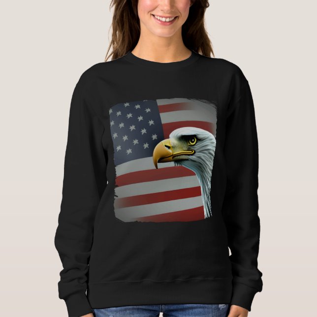 Sudadera 4th of July American Bald Eagle Had On USA Flag (Anverso)