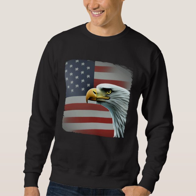 Sudadera 4th of July American Bald Eagle Had On USA Flag (Anverso)