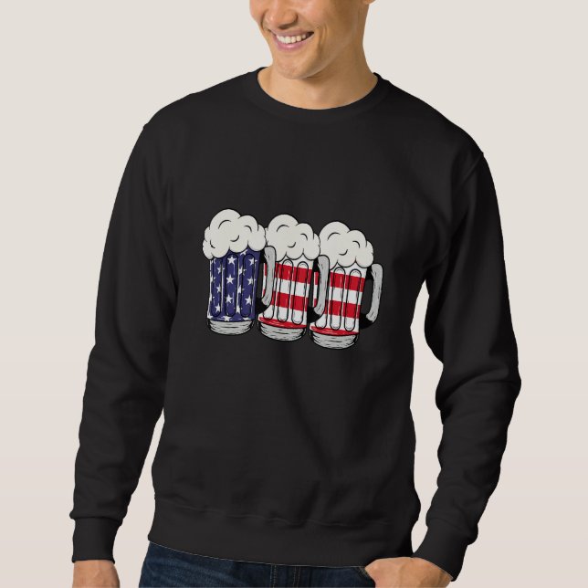 Sudadera 4th Of July  American Flag Patriotic Alcoholic (Anverso)