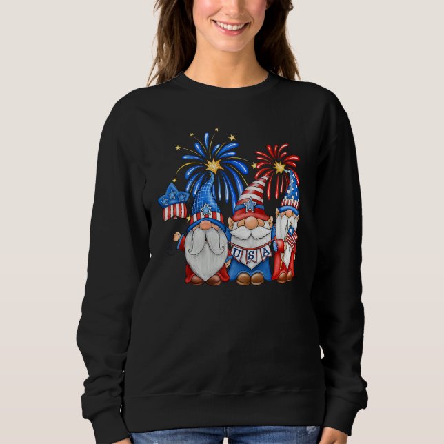 Sudadera 4th Of July American Gnomes Celebrating Independen (Anverso)