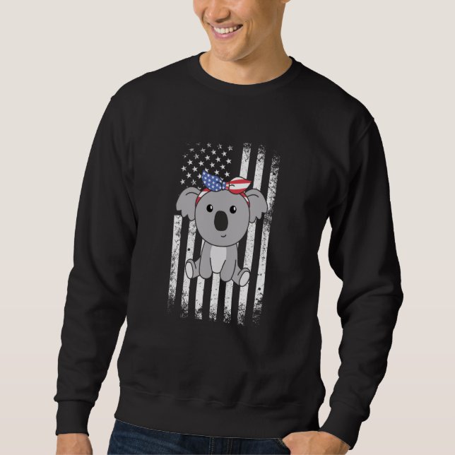Sudadera 4th Of July American Koala For Kids Cute Usa Koala (Anverso)