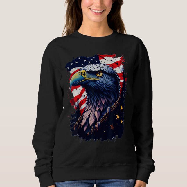 Sudadera 4th Of July Bald Eagle American US Flag Country 4t (Anverso)