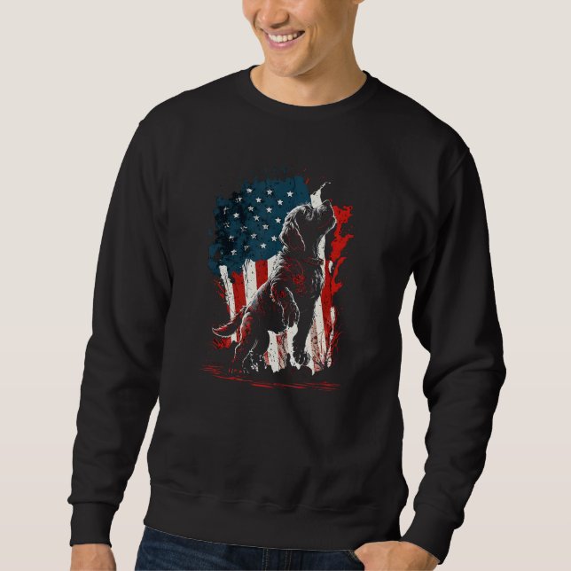Sudadera 4th of July Beagle Dog USA Flag Patriotic Dog 1 (Anverso)