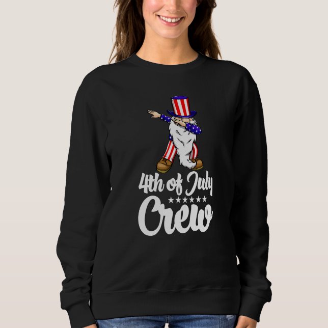 Sudadera 4th Of July Crew Gnome  Women America Flag Love  1 (Anverso)