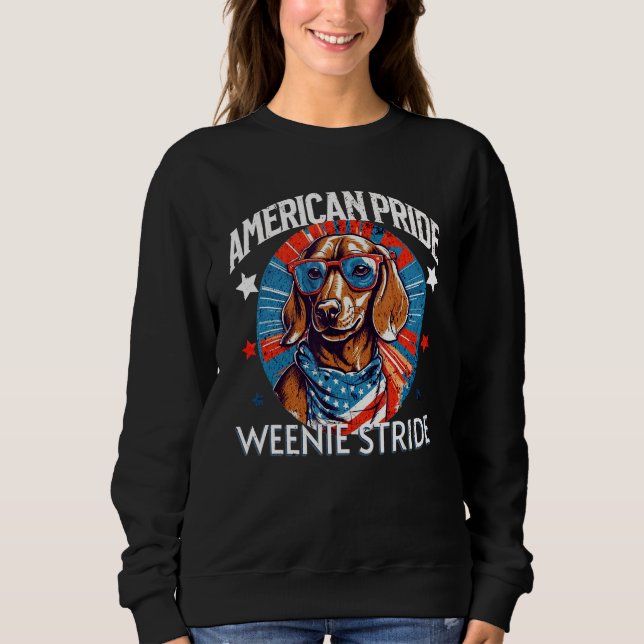 Sudadera 4th of July  Dachsund Weiner Dog Weenie USA Americ (Anverso)