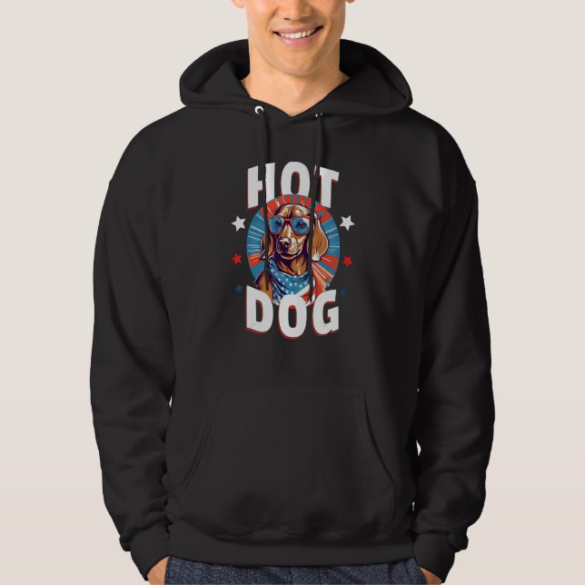Sudadera 4th of July  Dachsund Weiner Dog Weenie USA Americ (Anverso)