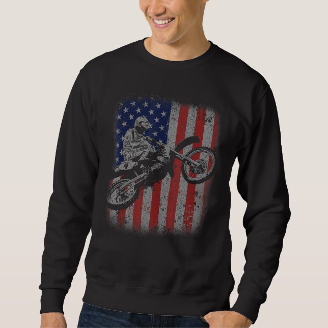 Sudadera 4th of July Dirt Bike Motocross American Flag MX (Anverso)