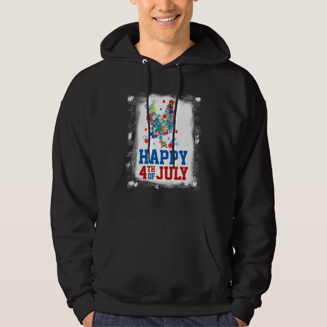 Sudadera 4th Of July Farmer Chicken Flower American Flag Pa (Anverso)