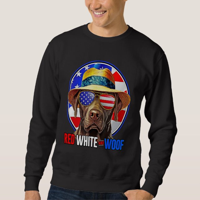 Sudadera 4th of July  for men  July 4th  for men dog (Anverso)