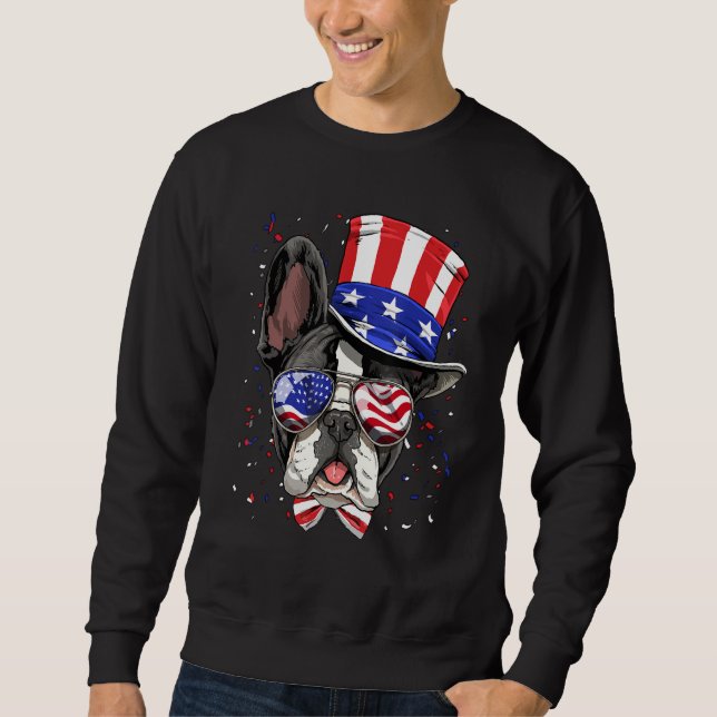 Sudadera 4th of July French Bulldog Patriotic American USA  (Anverso)