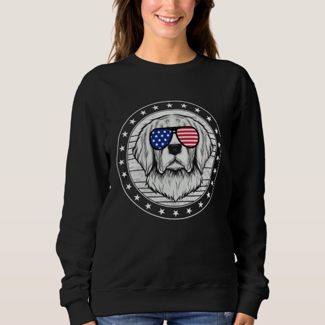 Sudadera 4th Of July Golden Retriever Dog  USA Flag Indepen (Anverso)
