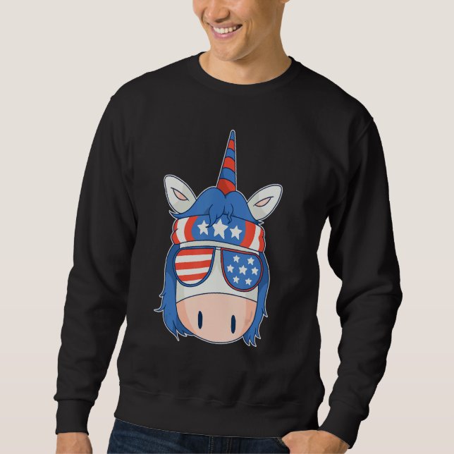 Sudadera 4th of July Independence Day USA Unicorn America P (Anverso)