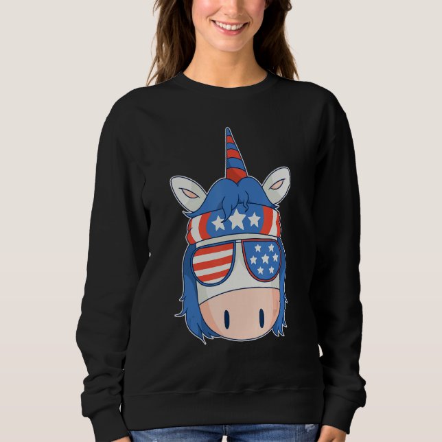 Sudadera 4th of July Independence Day USA Unicorn America P (Anverso)