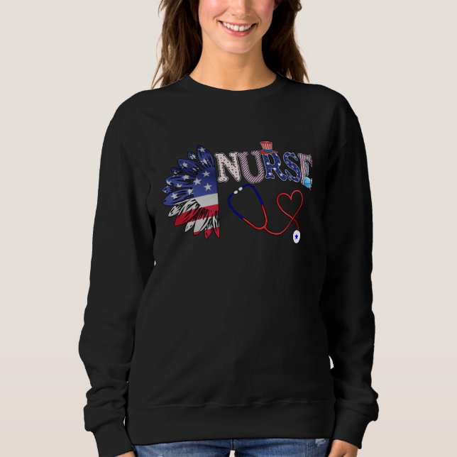Sudadera 4th of July nursing for women stethoscope nurse gr (Anverso)
