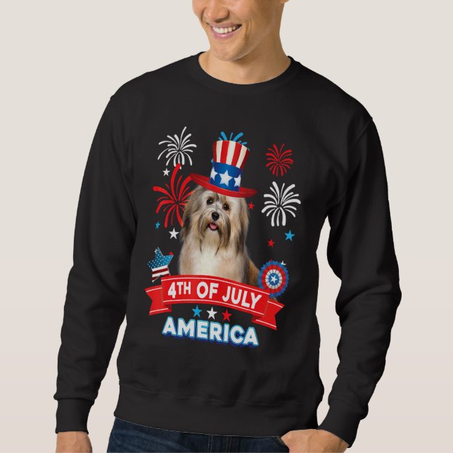 Sudadera 4th Of July Patriotic Day Havanese Dog Independenc (Anverso)