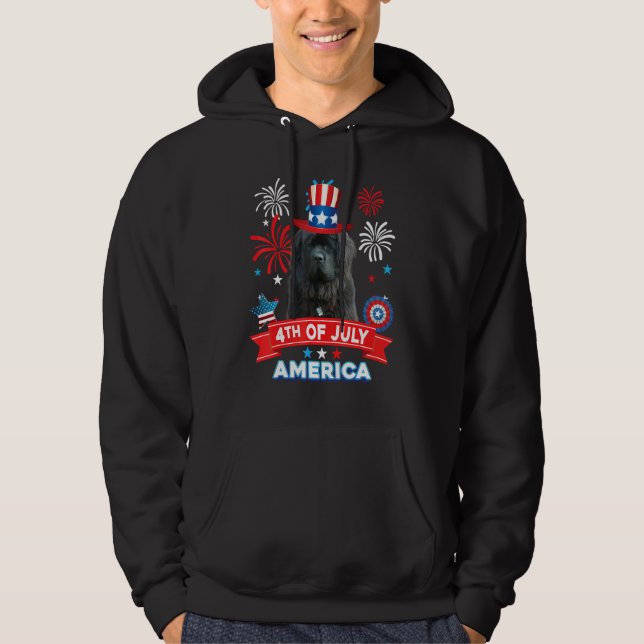 Sudadera 4th Of July Patriotic Day Newfoundland Dog Indepen (Anverso)