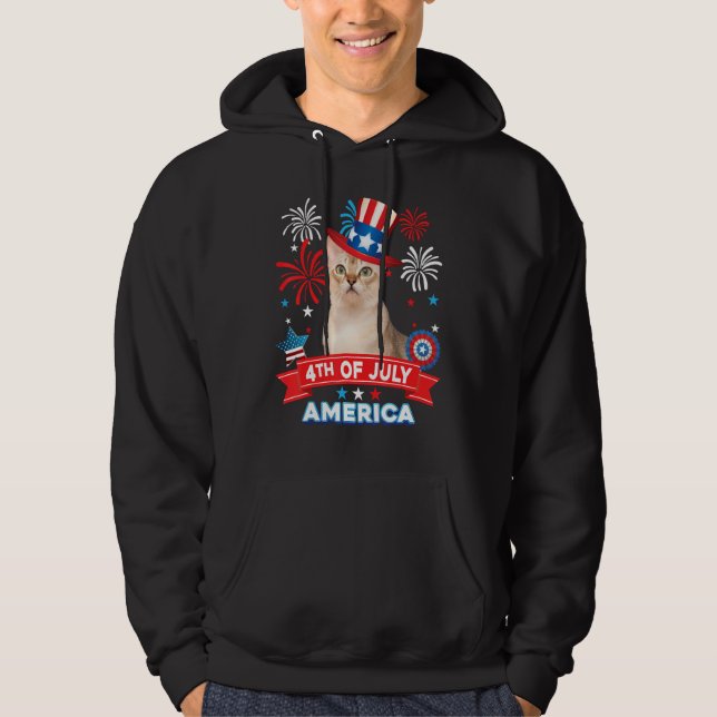 Sudadera 4th Of July Patriotic Day Singapura Cat Independen (Anverso)