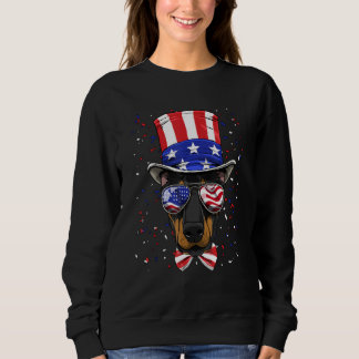 Sudadera 4th of July Patriotic Doberman Pinscher American U