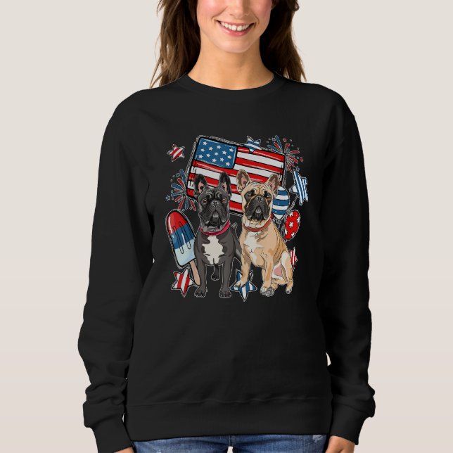 Sudadera 4th Of July Pitbull Dog Independence Day Patriotic (Anverso)