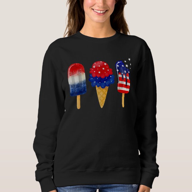 Sudadera 4th Of July Popsicle American Flag Patriotic Summe (Anverso)