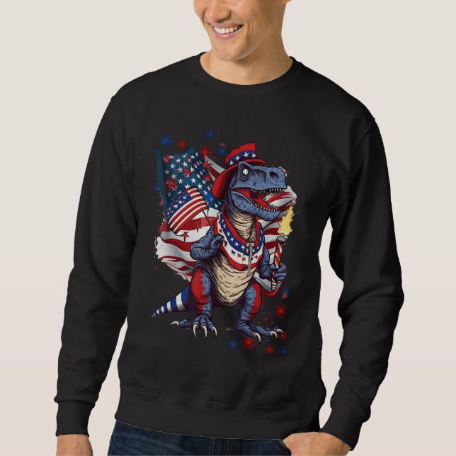 Sudadera 4th Of July Rex Dino Trex Dinosaur Amerisaurus Pat (Anverso)