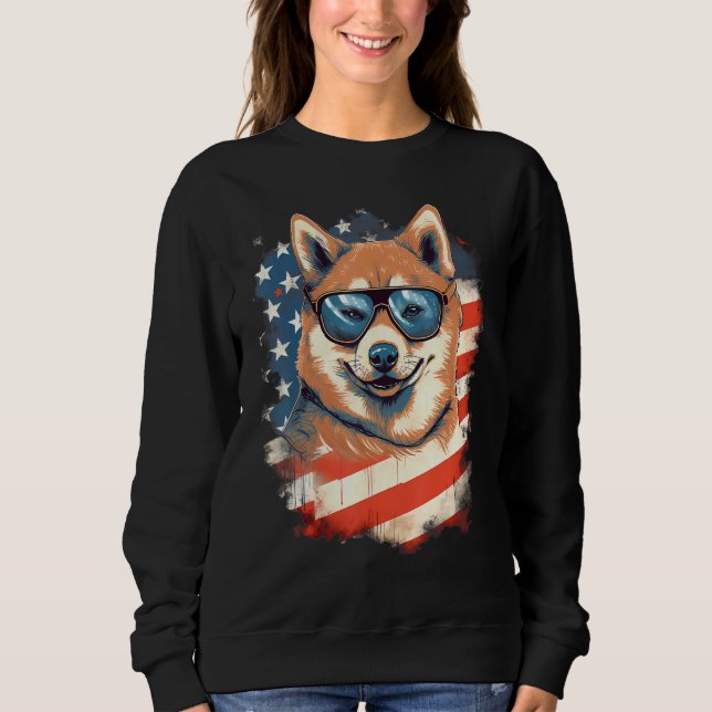Sudadera 4th Of July US Flag Akita Dog 2 (Anverso)
