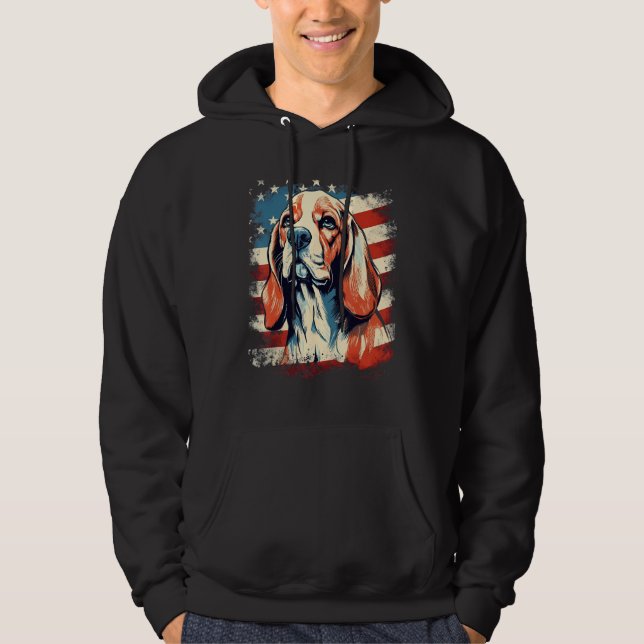 Sudadera 4th Of July US Flag Beagle Dog (Anverso)