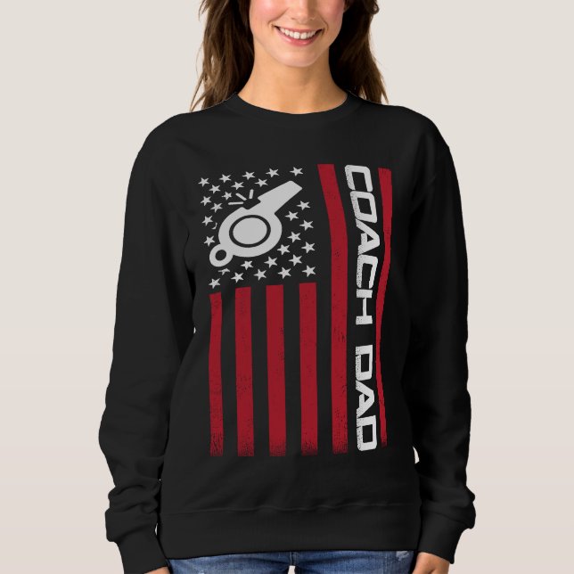 Sudadera 4th of July US Flag Coach Dad  For Father's Day (Anverso)