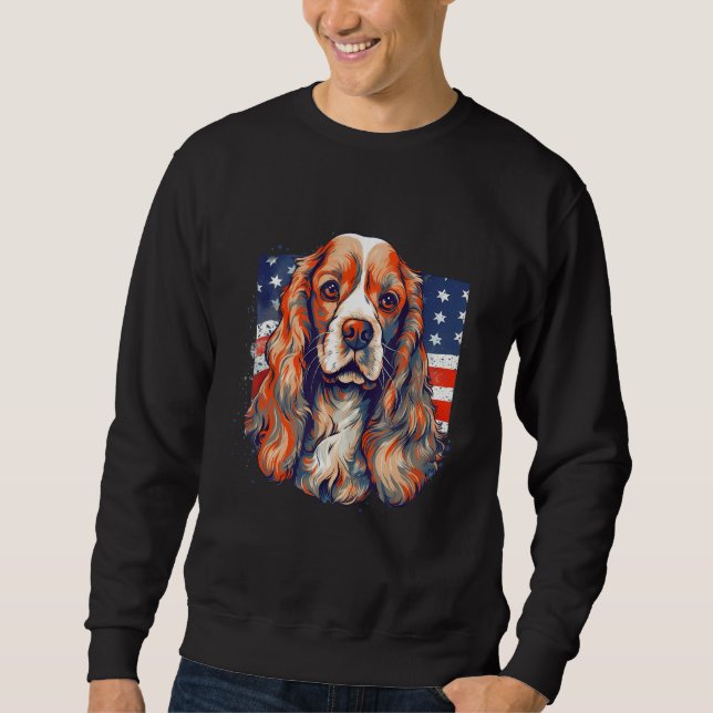 Sudadera 4th Of July US Flag Cocker Spaniel Dog (Anverso)