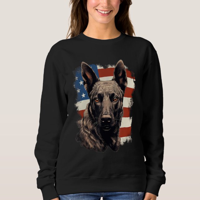 Sudadera 4th Of July US Flag Dutch Shepherd Dog 1 (Anverso)