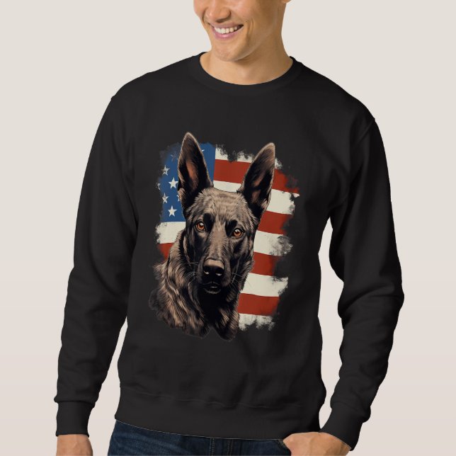 Sudadera 4th Of July US Flag Dutch Shepherd Dog 1 (Anverso)