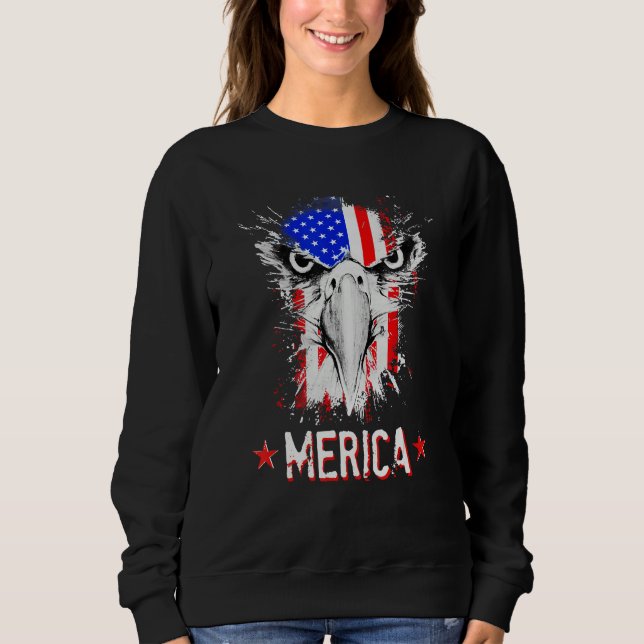 Sudadera 4th of July US flag eagle MErica land of the free  (Anverso)