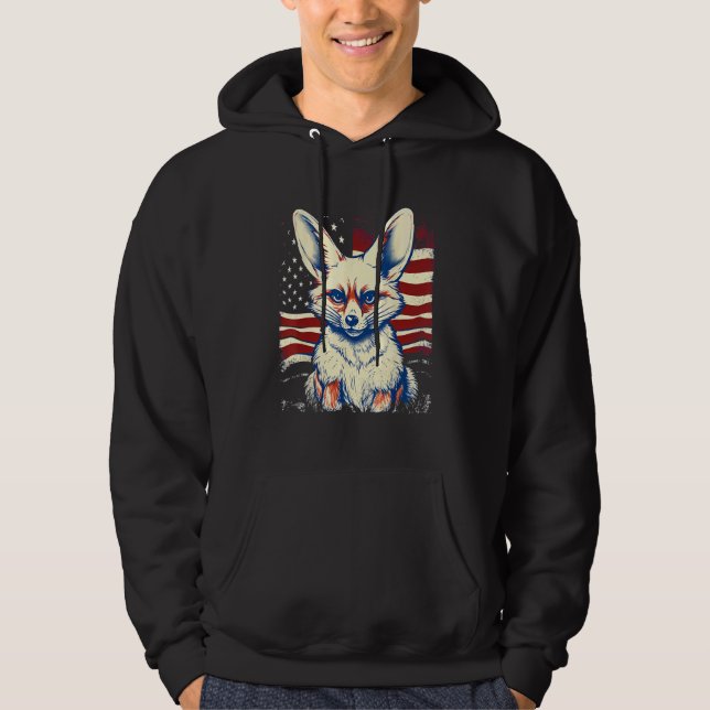 Sudadera 4th Of July US Flag Fennec Fox (Anverso)