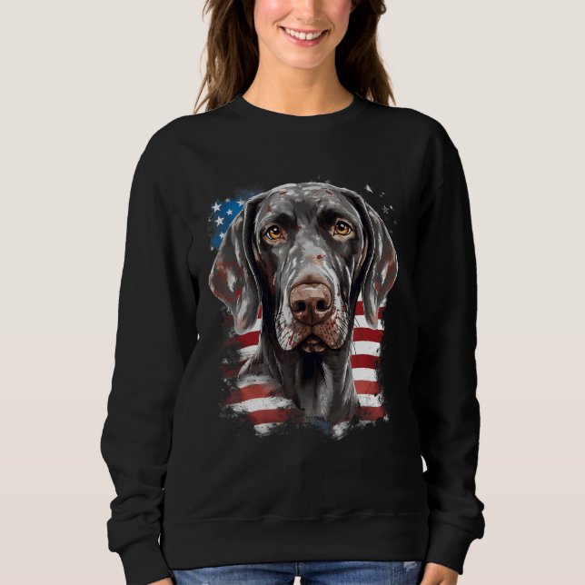 Sudadera 4th Of July US Flag German Shorthaired Pointer Dog (Anverso)