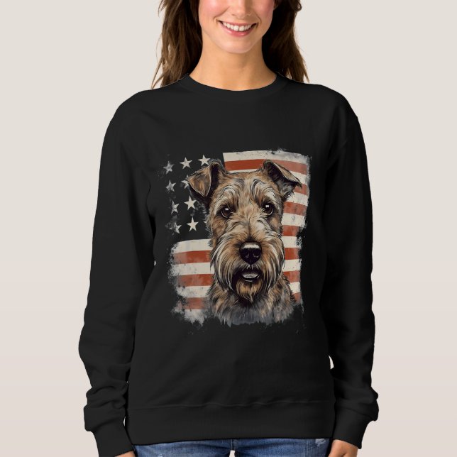 Sudadera 4th Of July US Flag Irish Terrier Dog (Anverso)