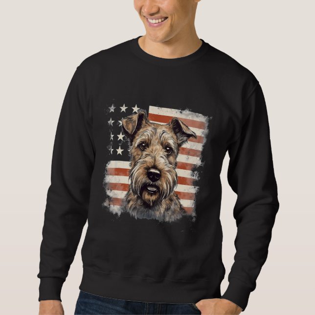 Sudadera 4th Of July US Flag Irish Terrier Dog (Anverso)