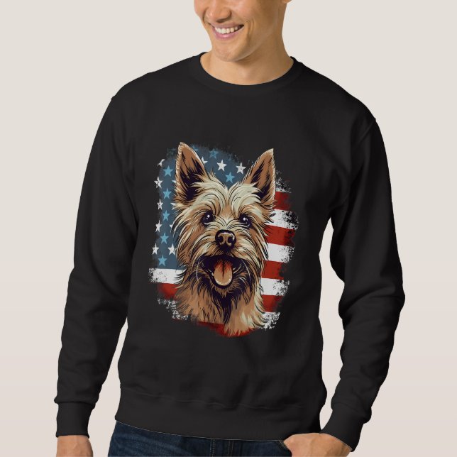 Sudadera 4th Of July US Flag Norwich Terrier Dog (Anverso)