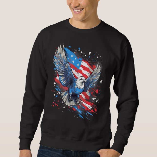 Sudadera 4th Of July US Flag Pigeon (Anverso)