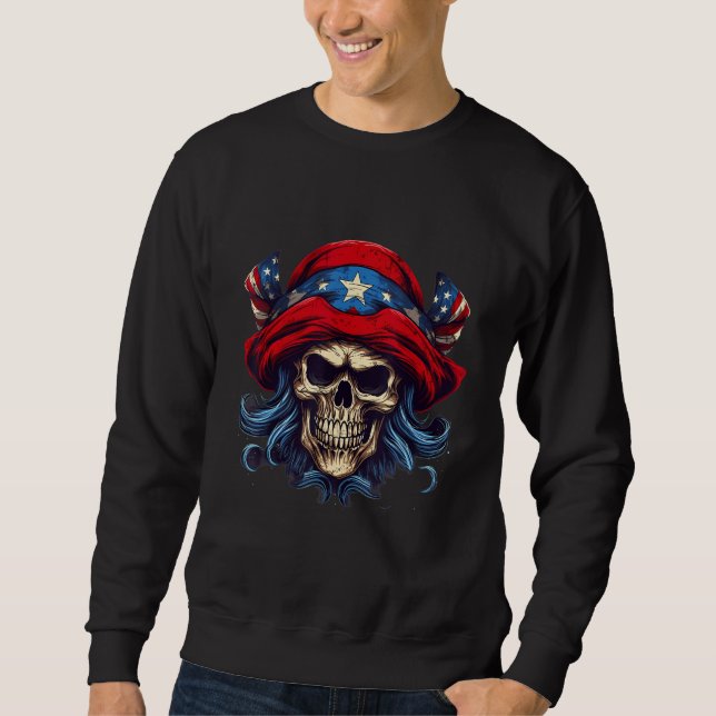 Sudadera 4th Of July US Flag Pirate (Anverso)