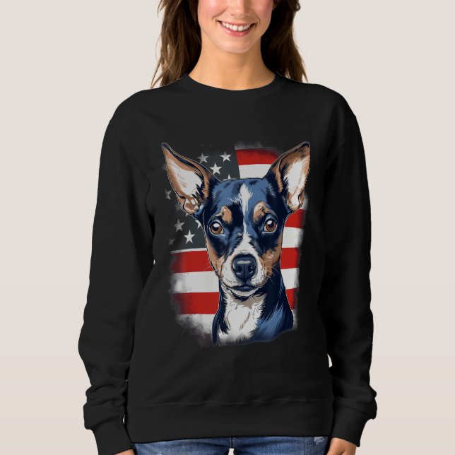 Sudadera 4th Of July US Flag Rat Terrier Dog 1 (Anverso)